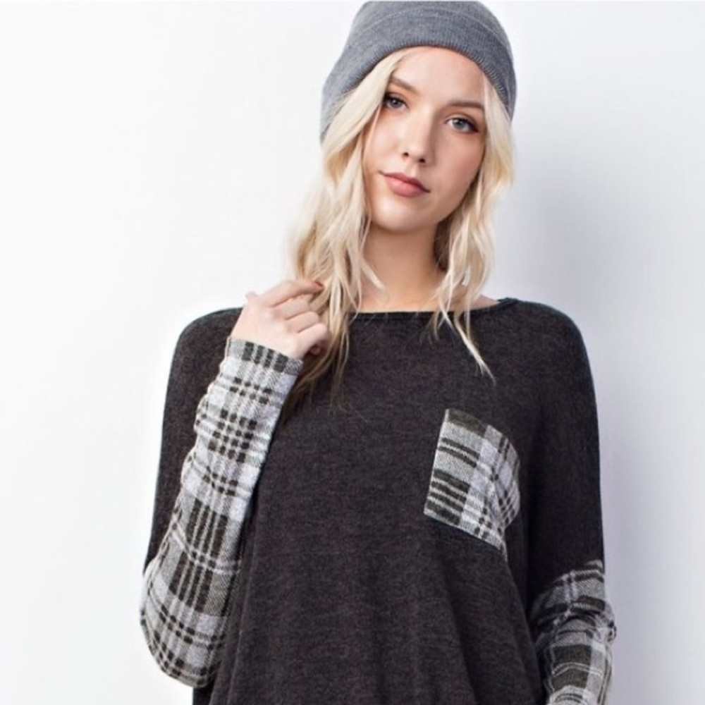 Plaid long sleeve women’s top